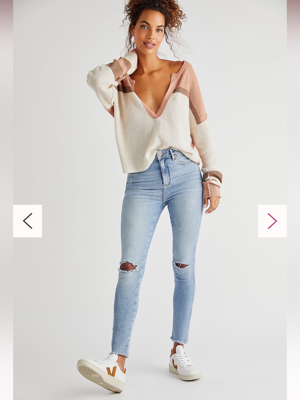 Faded Light Wash Distressed Skinny Jeans